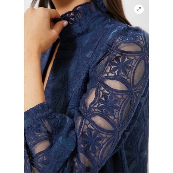 Tuckernuck Navy Organza Palmerston Dress Sz M - Picture 5 of 11